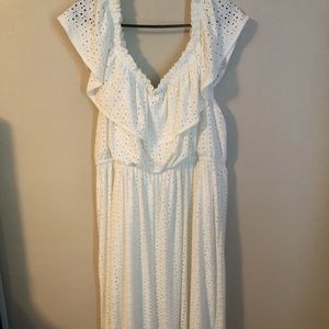 Off White Crochet Maxi Dress